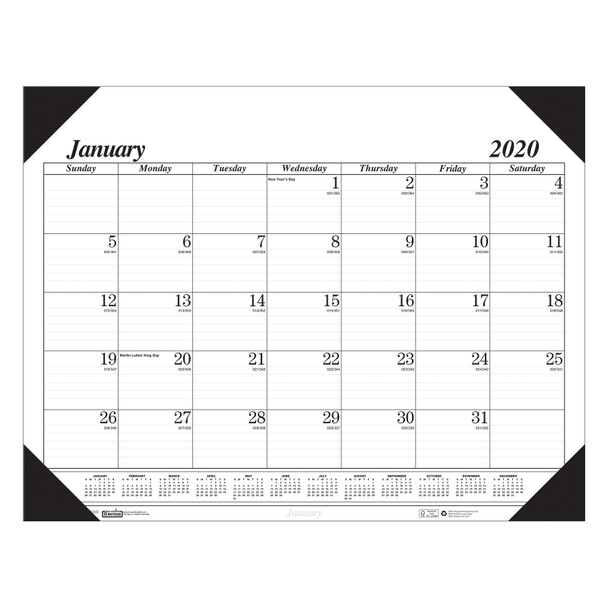Academic Economy Desk Pad, 12 months, January-December