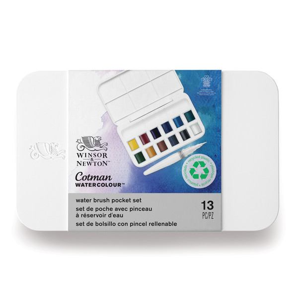 Cotman Watercolor Water Brush Pocket Set, 12 Colors