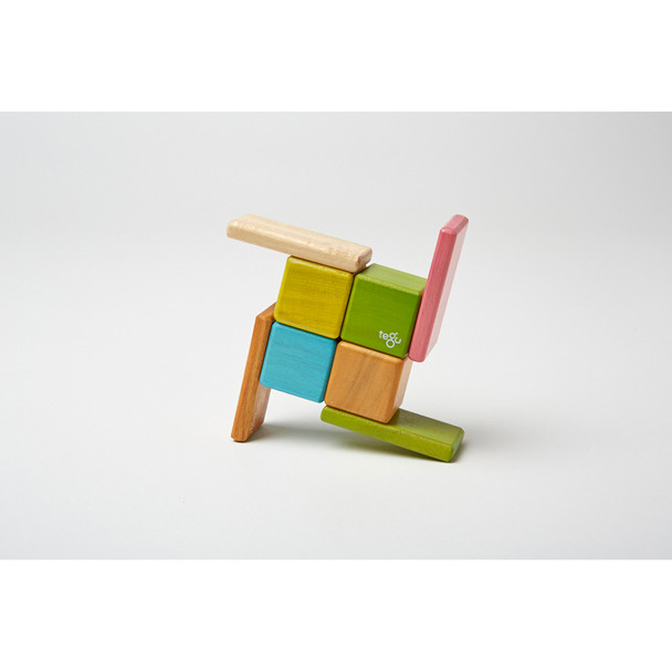 Magnetic Wooden Blocks, Tints, 8-Piece Pocket Pouch Magnetic Wooden Blocks, Tints, 8-Piece Pocket Pouch