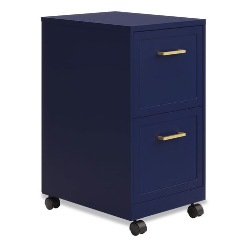 Two-drawer Mobile Vertical File, 2 Letter-size File Drawers, 14.25 X 18 X 26.7, Navy