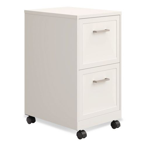 Two-drawer Mobile Vertical File, 2 Letter-size File Drawers, 14.25 X 18 X 26.7, Pearl White
