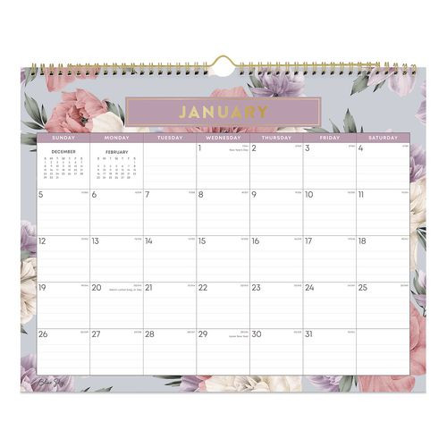 Tula Monthly Wall Calendar, Floral Artwork, 15 X 12, White/multicolor Sheets, 12-month (jan To Dec): 2026