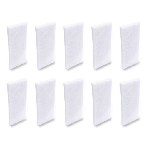 Fine Grade Utility Pad, 4.62 X 10, White, 10/carton