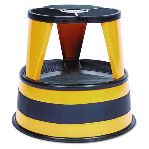 Kik-step Steel Step Stool, 2-step, 350 Lb Capacity, 16" Diameter X 14.25"h, Orange