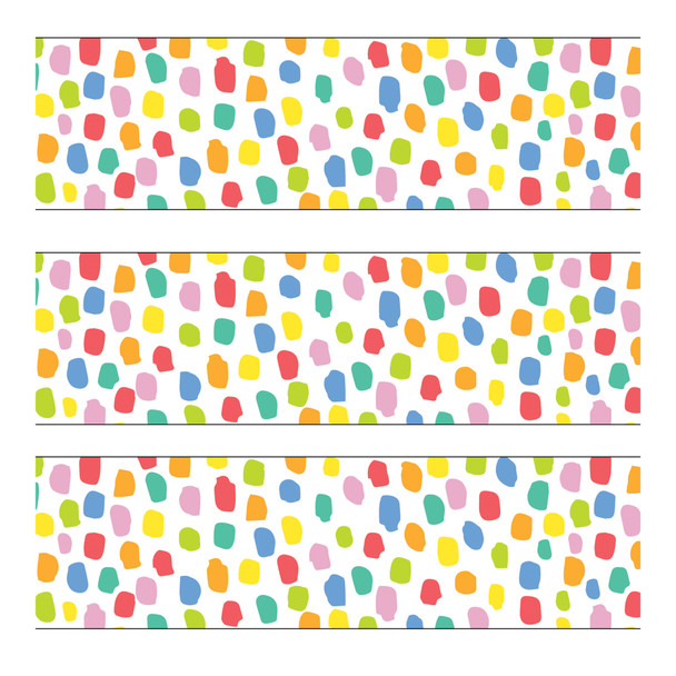 Core Decor Colorful Messy Dots EZ Border, 48 Feet Per Pack, 3 Packs