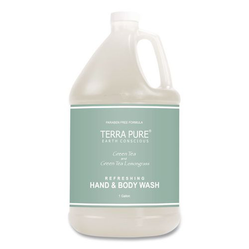 Terra Pure Body Wash Gallon, Green Tea Lemongrass Scent, 1 Gal Bottle
