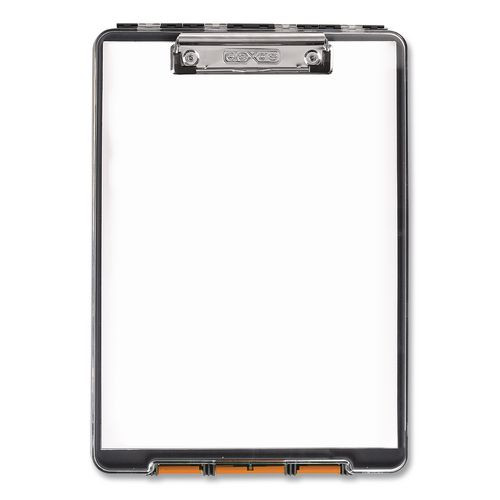 Clearview Clipcase Storage Clipboard, 0.35" Clip Capacity, Holds 8.87 X 12.25 Sheets, Gray/orange