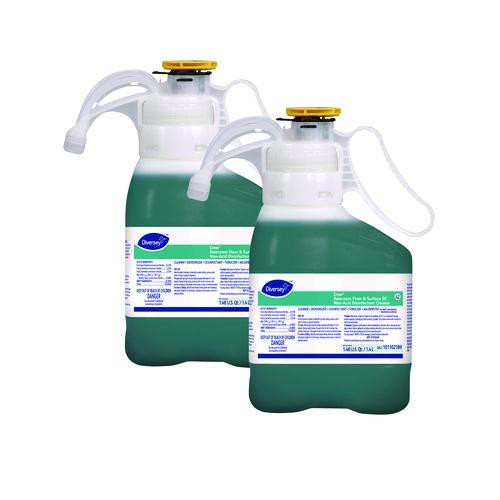 Crew Restroom Floor And Surface Sc Non-acid Disinfectant Cleaner, Fresh Scent, 1.4 L Smartdose, 2/carton