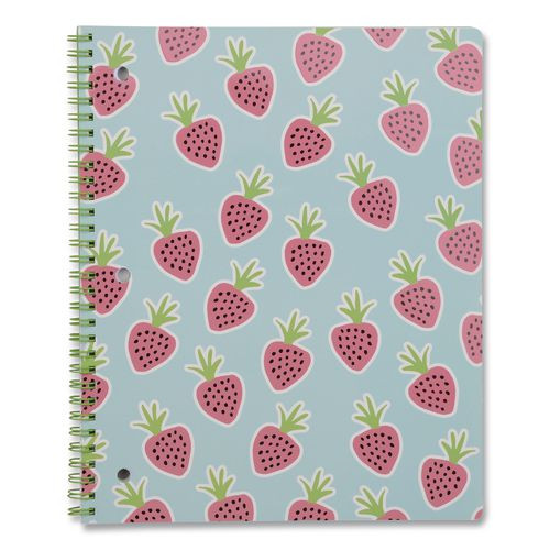 Twin-wire Notebook, Randomly Assorted Banana And Strawberry Cover Designs, 1-subject, Wide/legal Rule, (80) 10.5 X 8.5 Sheets