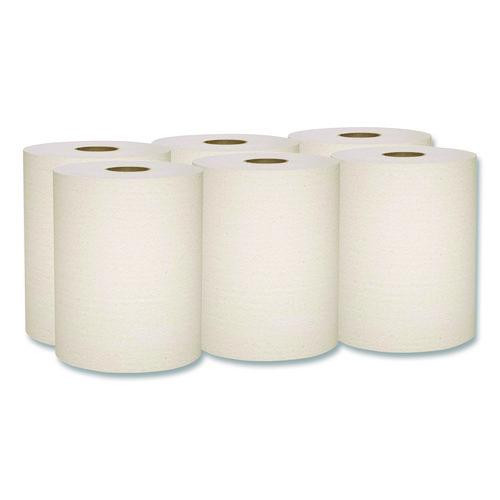 Essential 100% Recycled Fiber Hard Roll Towel, 1-ply, 8" X 800 Ft, 1.5" Core, Brown, 6 Rolls/carton