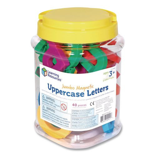 Jumbo Uppercase Magnetic Letters, 2.5" Tall, Assorted Colors, 40 Pieces