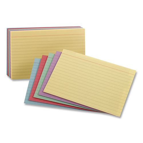 Ruled Index Cards, 3 X 5, Assorted Colors, 3,000/carton