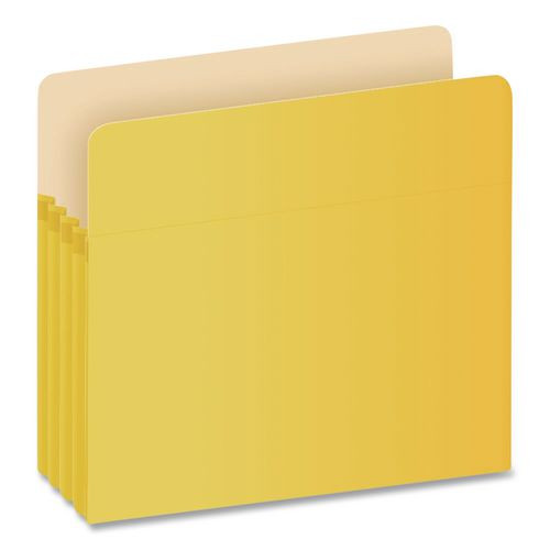 Colored File Pockets, 3.5" Expansion, Letter Size, Yellow - PFX1524EYEL