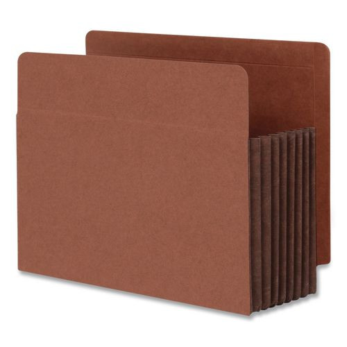 End Tab File Pocket, 7" Expansion, Letter Size, Brown, 5/box