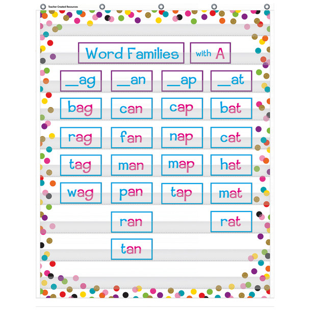Confetti 10 Pocket Chart, 34" x 44" Confetti 10 Pocket Chart, 34" x 44"