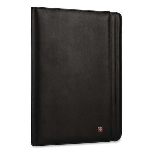 Merit Vinyl Padfolio, 8.5 X 11 Pad, 10.2 X 13, Open Style Closure, Black