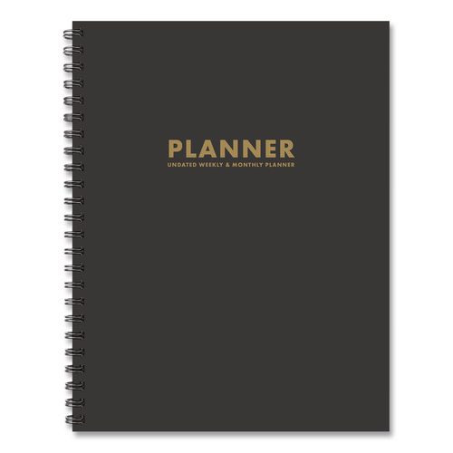 Charcoal Gray Undated Monthly Planner, 11 X 8.5, Charcoal Gray, Undated