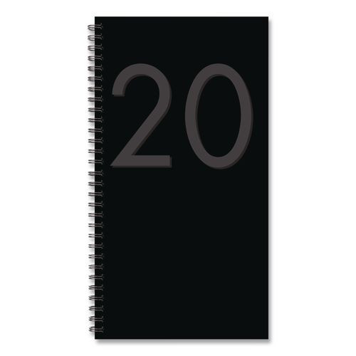 Black Softcover Weekly/monthly Spiral Planner. 6.5 X 3.5, Black Cover, 12-month (jan To Dec): 2026