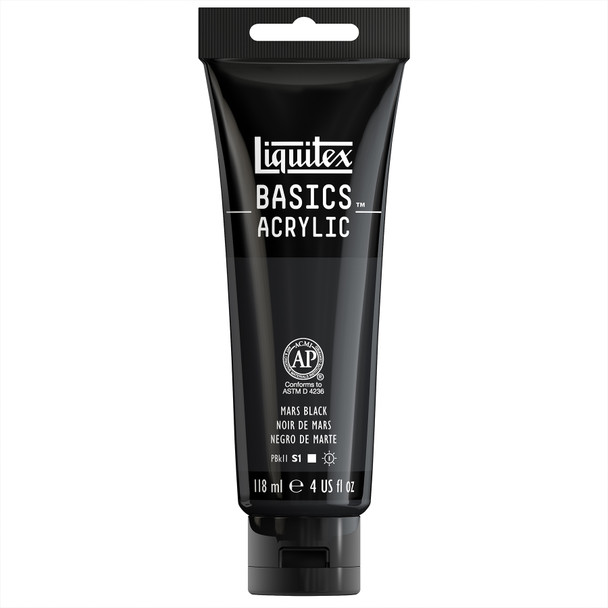 BASICS Acrylic Paint, 118 mL Tube, Mars Black
