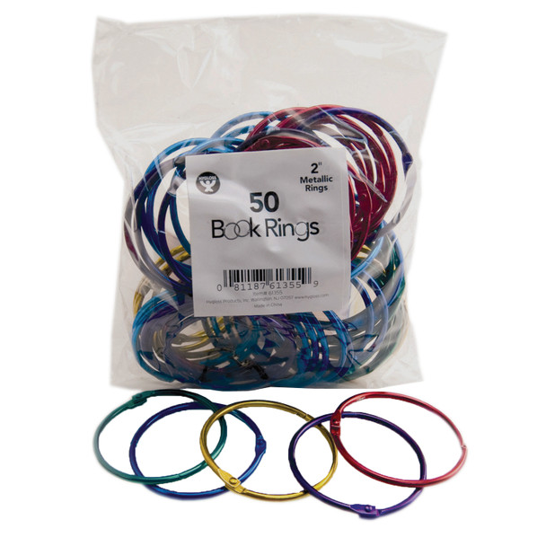 Book Rings, 2 Inch, 50 Per Pack, 2 Packs Book Rings, 2 Inch, 50 Per Pack, 2 Packs
