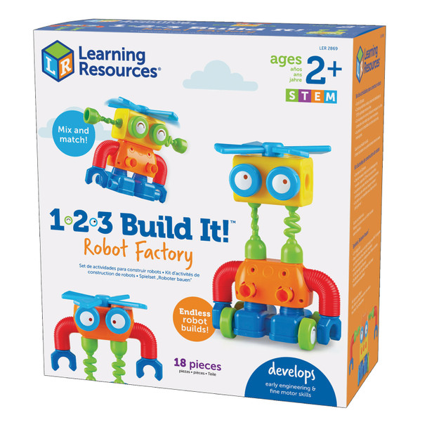 1-2-3 Build It!™ Robot Factory, 18 Pieces