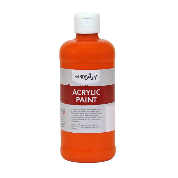 Acrylic Paint 16 oz, Chrome Orange, Pack of 3 Acrylic Paint 16 oz, Chrome Orange, Pack of 3