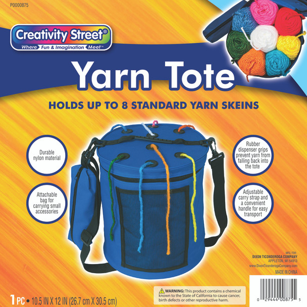 Yarn Tote, Blue, 10-1/2"H x 12"W, 1 Tote Yarn Tote, Blue, 10-1/2"H x 12"W, 1 Tote