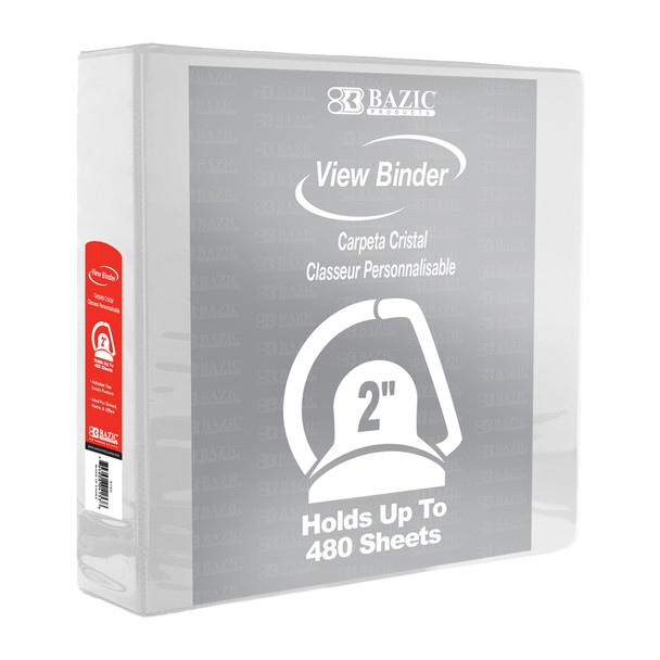 Slant D Ring View Binder with 2 Pockets, 2", White, Pack of 6 Slant D Ring View Binder with 2 Pockets, 2", White, Pack of 6