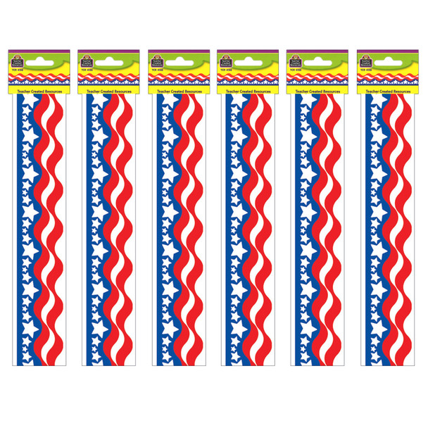 Patriotic Border Trim, 35 Feet Per Pack, 6 Packs