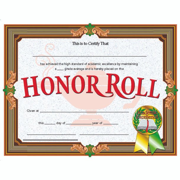 Honor Roll Certificate, 30 Per Pack, 3 Packs Honor Roll Certificate, 30 Per Pack, 3 Packs