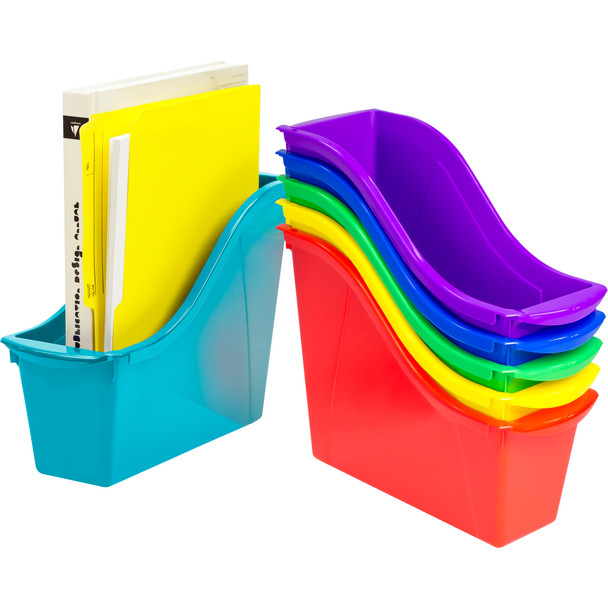 Small Book Bin, Assorted Color, Set of 6 Small Book Bin, Assorted Color, Set of 6