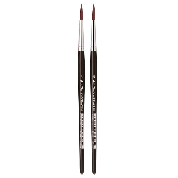 TOP-ACRYL Red-Brown Brush, Synthetic, Acrylic & Oil, Round, Series 7785K, Size 6, Pack of 2
