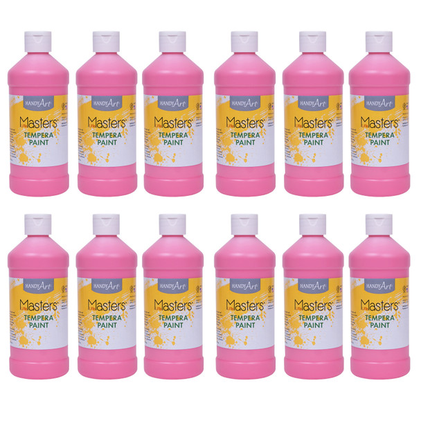Little Masters® Tempera Paint, Pink, 16 oz., Pack of 12