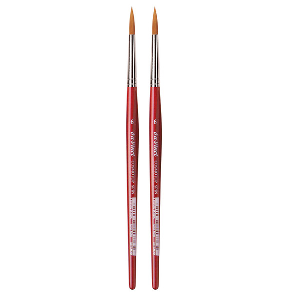 COSMOTOP-SPIN Silkpainting Brush, Synthetic, Watercolor, Round, Size 6, Pack of 2