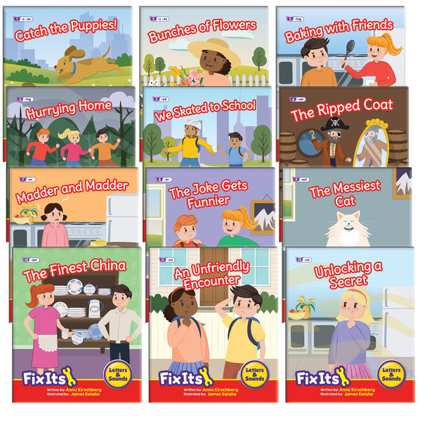 Fix Its Decodable Readers Suffixes Fiction Phase 6, Set of 12 Fix Its Decodable Readers Suffixes Fiction Phase 6, Set of 12