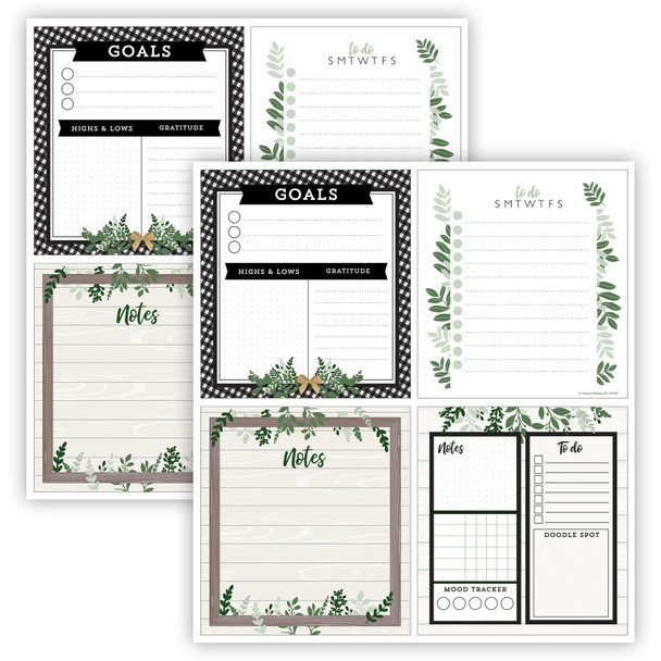 Farmhouse Notepad Set, 4 Per Set, 2 Sets Farmhouse Notepad Set, 4 Per Set, 2 Sets