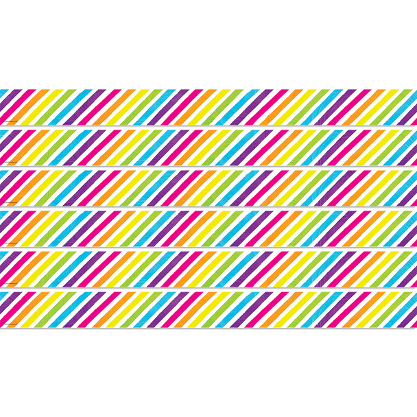 Brights 4Ever Stripes Straight Border Trim, 35 Feet Per Pack, 6 Packs