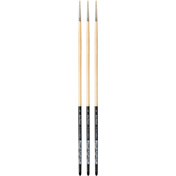 CHUNEO Synthetic Hog Bristle, Oil, Round, Series 7729, Size 1, Pack of 3