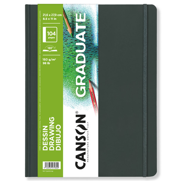 Graduate Drawing Art Book, Hard Cover Binding, 52 Sheet, 8.5x11 inch, 1 Count