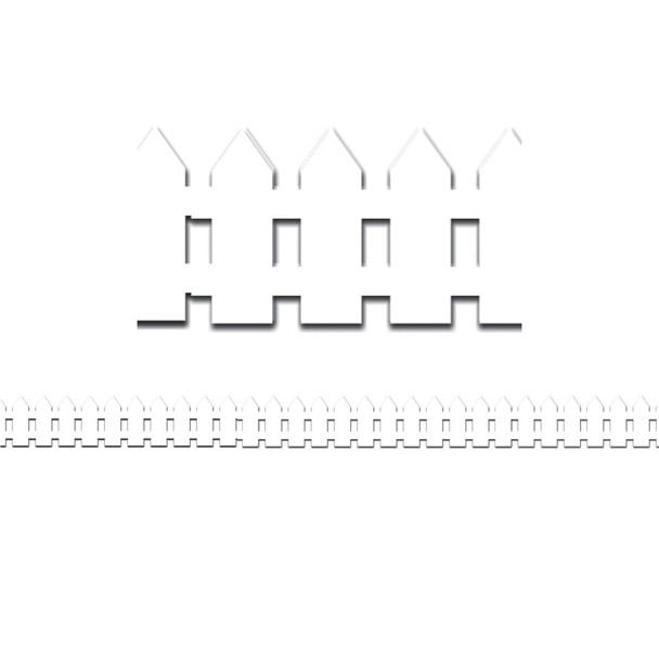 White Fence Border, 12 Strips/36 Feet Per Pack, 6 Packs White Fence Border, 12 Strips/36 Feet Per Pack, 6 Packs
