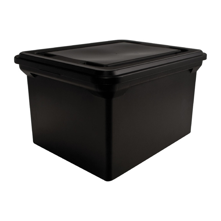 File Tote with Lid, Black