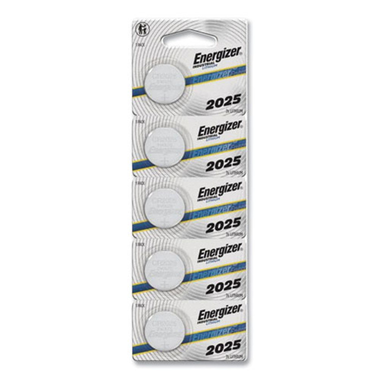 Industrial Lithium CR2025 Coin Battery with Tear-Strip Packaging, 3 V, 100/Box