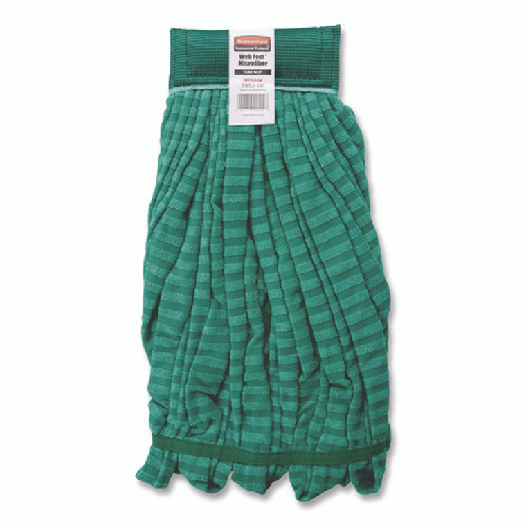 Microfiber Tube Wet Mop, Microfiber/Polyester, Medium, Green
