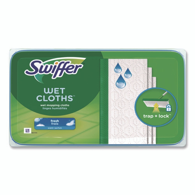 Wet Refill Cloths, Fresh Scent, 10 x 8, White, 24/Box