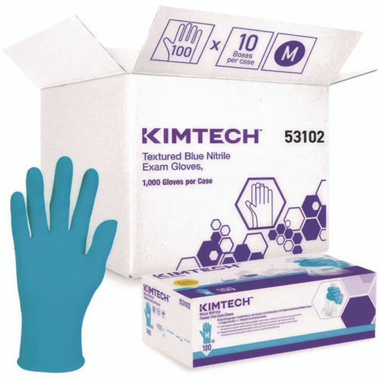Smooth Nitrile Exam Gloves, Powder-Free, Medium, Blue, 100/Box, 10 Boxes/Carton