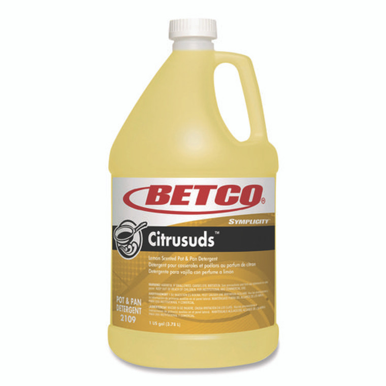 Symplicty Citrusuds Manual Dishwashing Detergent, Lemon Scent, 1 gal Bottle, 4/Carton