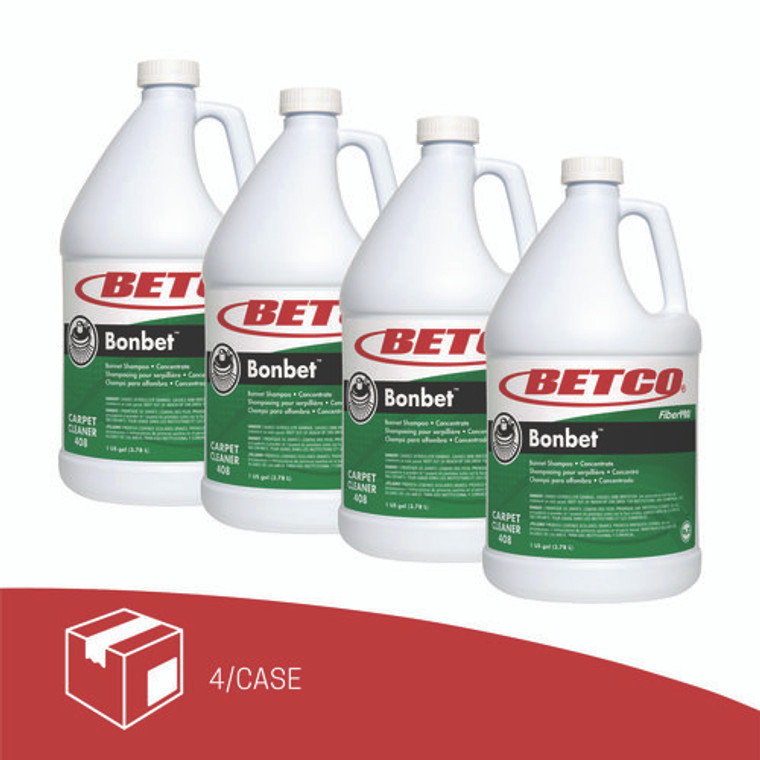 FiberPRO Bonbet Carpet Shampoo, Pleasant Scent, 1 gal Bottle, 4/Carton