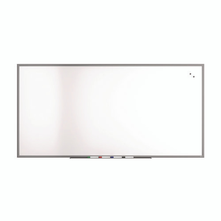Magnetic Porcelain Dry Erase Board, 96" x 48", White Surface, Gray/Natural Aluminum Frame
