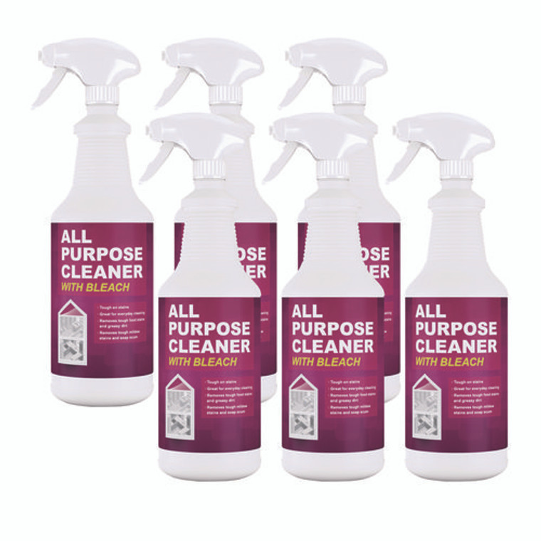 All Purpose Cleaner with Bleach, 32 oz Bottle, 6/Carton