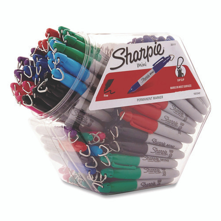 Mini Permanent Marker, Fine Bullet Tip, Assorted Colors, 72/Pack